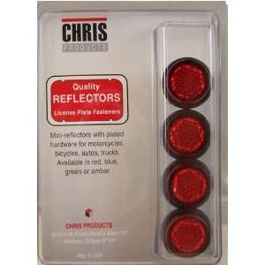  Round Red Mini Reflectors, 4 Pack (Product Code Ch4R 