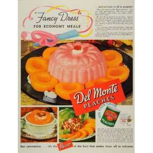 com 1937 Ad Del Monte Peaches Gelatin Mold Dessert Fruit Canned Food 