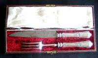 Antique French Sterling Silver Carving Serving Meat Set  