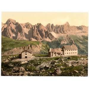  1890s photo Schlernhaus and Rosengarten Group, Tyrol 