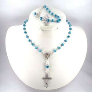  Montana Blue 6mm rosary necklace Jewelry