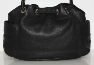   COLE HAAN Black Leather Chestnut DENNEY Saddle Bag Purse NWT  