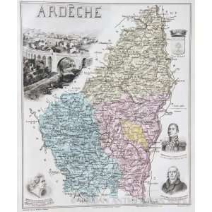  Vuillemin Map of Ardeche (1886)