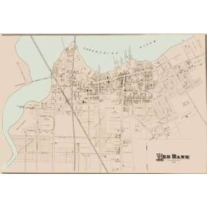 RED BANK NEW JERSEY (NJ) LANDOWNER MAP 1878 