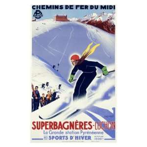  Luchon, Sports dHiver Giclee Poster Print, 24x32
