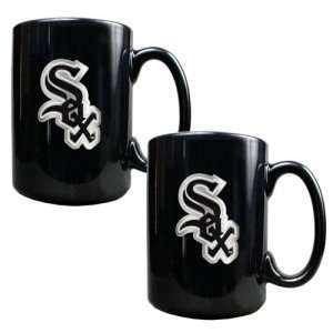  Chicago White Sox MLB 2pc Black Ceramic Mug Set   Primary 