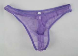 sexy mens underwear brief G string size (27 33) mesh purple #1558 