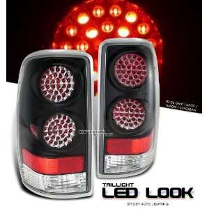 Diamond Cut LED Style Tail Light with Chrome Center and Black Housing 