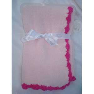  Baby Soft Baby Blanket Light Pink with Dark Border