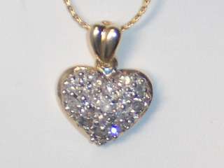 14K YELLOW GOLD ENCRUSTED DIAMOND HEART NECKLACE   TOTALLY COVERED IN 