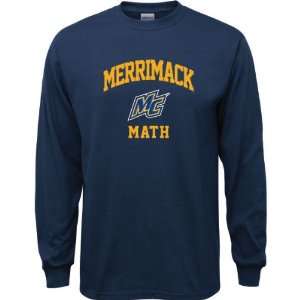  Merrimack Warriors Navy Youth Math Arch Long Sleeve T 