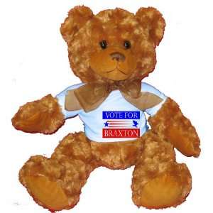  VOTE FOR BRAXTON Plush Teddy Bear with BLUE T Shirt Toys 