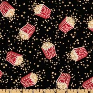 44 Wide Timeless Treasures Movie Popcorn Black Fabric By The Yard