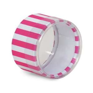  White & HOT Pink Stripes Favor Box Two piece PVC Container 