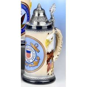  US Coast Guard LE German Beer Stein with Eagle & Flags 