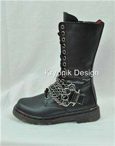 Demonia Disorder 301 goth gothic punk biker boots mens 13 brass 