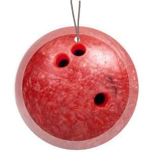  Rikki Knight Red Bowling Ball Design Glass Round Christmas 