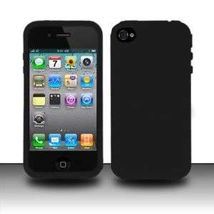 Black Skin for Apple iPhone 4S Silicone Rubber Case  
