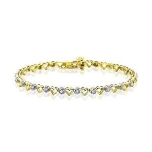  14K Yellow Gold 1/2 ct. Diamond Heart Bracelet Katarina 