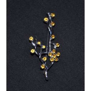  Branches with Yellow Stones Hijab Pin 