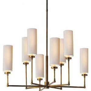 Large Ziyi Chandelier in Hand Rubbed Antique Brass with Natural Paper 