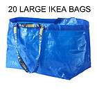 20 IKEA Large Reusable Eco Friendly TOTE BAGS 19 Gallon Laundry 