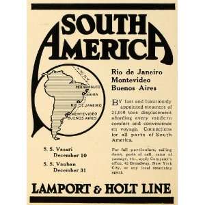   Line South America S S Vasari Ship   Original Print Ad