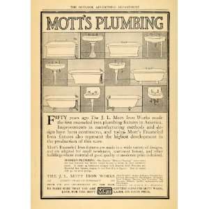  1910 Ad Sink Tub Bathroom Fixtures Motts Plumbing Iron 