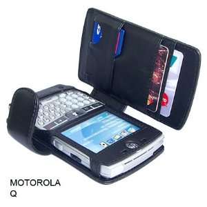  Motorola Q Black Leather Executive Wallet Pouch Case With 