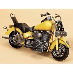   14 Authentic Yellow Metal Replica Motorcycle Model