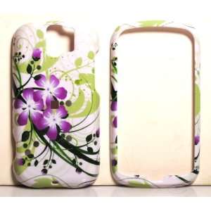White with Green Leaf and Purple Orchid HTC MyTouch Slide Snap on Cell 