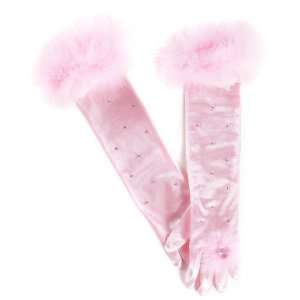  Pink Long Rhinestone Princess Child Costume Gloves Toys & Games