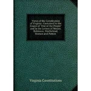   , Macfarland, Morson and Patton . Virginia Constitutions Books
