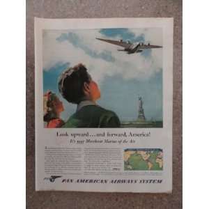  airways system , Vintage 40s full page print ad. (statue of liberty 