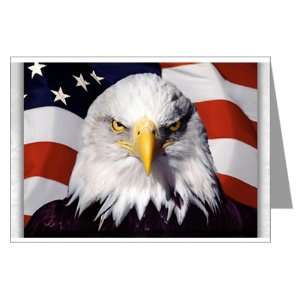  Greeting Card Eagle on American Flag 