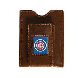  Chicago Cubs Brown Leather Money Clip with Cardholder 