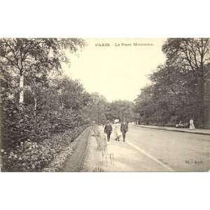   1910 Vintage Postcard Le Parc Monceau   Paris France 