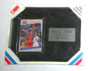 MICHAEL JORDAN 1996 NBA MVP CHICAGO BULLS PLAQUE & CARD  