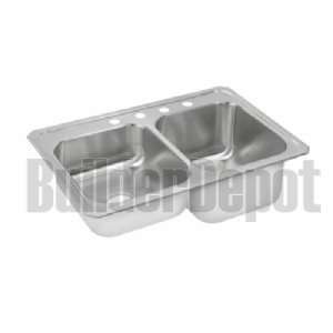  33 x 22 4 Hole Double Band Sink Celebrity Stainless 