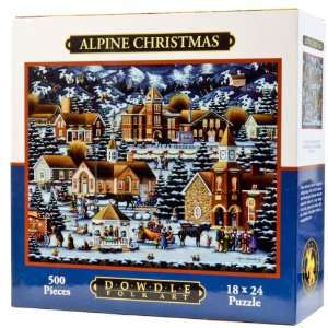    Dowdle Folk Art Alpine Christmas 500pc 16x20 Puzzles Toys & Games