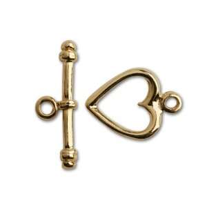  Vermeil 13mm Heart Toggle Clasp Arts, Crafts & Sewing
