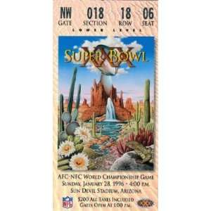   30 Unsigned January 26, 1996 Football Ticket