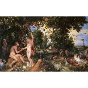  Oil Painting Adam and Eve in Worthy Paradise Peter Paul 