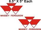 Pair of Massey Ferguso​n Vinyl decals 8.5 x 5 Each RED