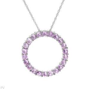 Circle Necklace With 1.98ctw Created Sapphires Beautifully Designed in 
