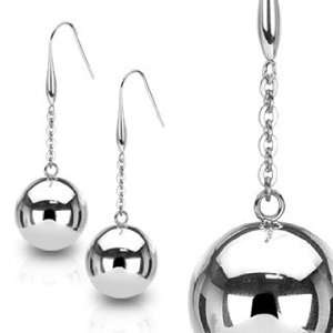   Large 20mm Light Steel Ball   Length (60mm)   Sold as a Pair Jewelry