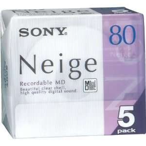  Sony Neige Series MiniDisk 80 Min 5 Pack Recordable MD 