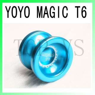 Magic YoYo T6 Super Bow Blue Aluminum Professional Yo Yo + 5 Strings 