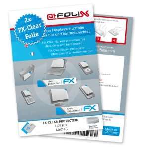  2 x atFoliX FX Clear Invisible screen protector for HTC MAX 4G 