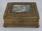 Antique FrenchTrinket/​Jewellery Casket/Box Hand Painted Miniature 